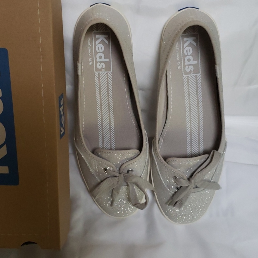 KEDS Teacup Glitter Silver Sneakers